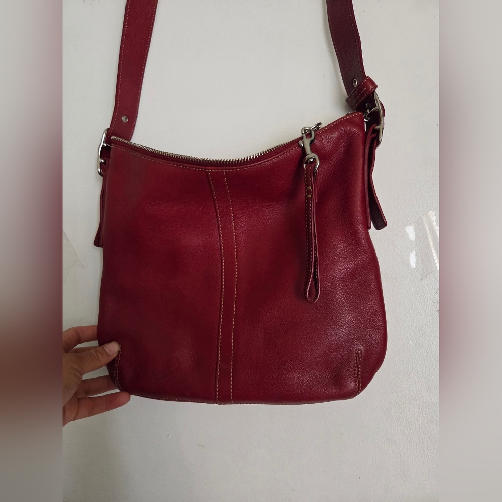 Coach Burgundy Leather Shoulder Bag - Picture 2 of 6